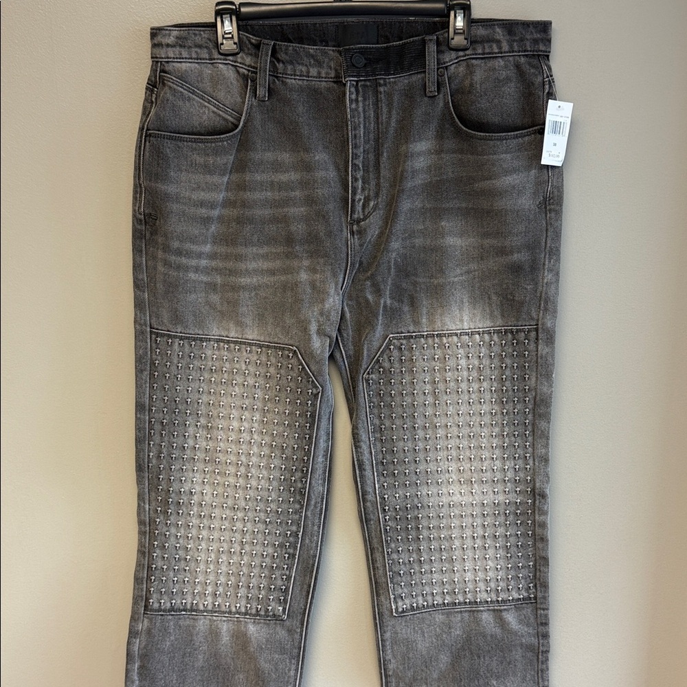 RTA Ricardo Slim Carpenter Jeans Grey Storm NWT 38 - Picture 2 of 8